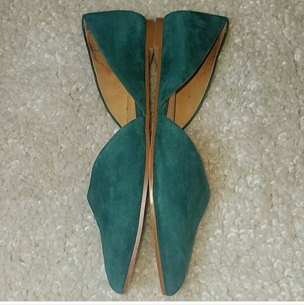 J CREW FACTORY Green D Orsay Flats Size 7.5 - Picture 6 of 12